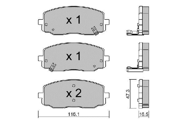 Jeu de 4 plaquettes de frein AISIN ref. BPKI-1001